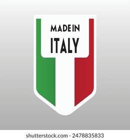 Illustration of Italy flag icon made in Italy