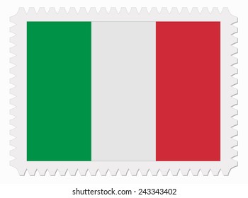 illustration Italy flag stamp