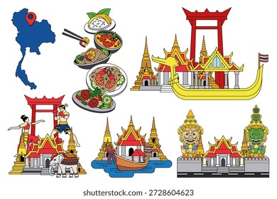 Illustration of items about Thailand