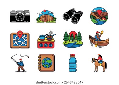 illustration items of recreation and outdoor activity