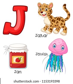 Illustration of J alphabet