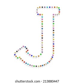 Illustration J Letter Created Pushpin Stock Vector (royalty Free 