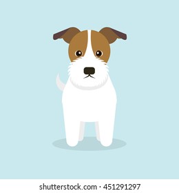 Illustration of Jack Russell Terrier dog.Vector illustration flat style.