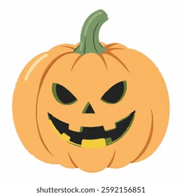 Illustration of Jack-o-Lantern Representing the Holiday Industry Isolated on White Background. Halloween Pumpkin Icon for Seasonal Business, Carved Pumpkin Symbolizing Holiday Market