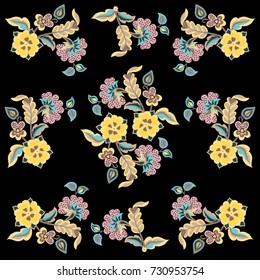  illustration with jacobean embroidery style
