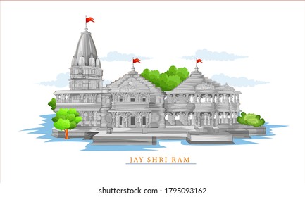 illustration of Jai Shree Ram celebration background for religious holiday of India