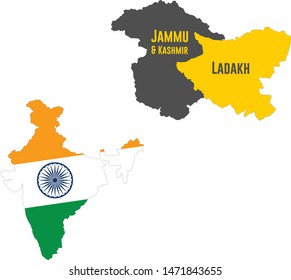 Illustration Of Jammu Kashmir And Ladakh Map