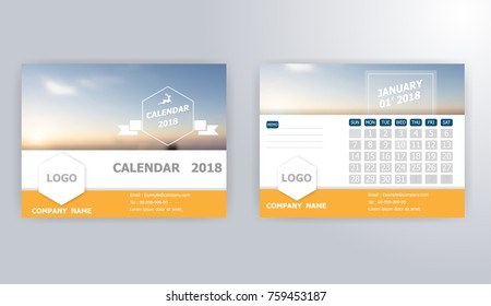 illustration of january calendar 2018 template vector background