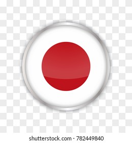 illustration of japan flag with isolated transparent background
