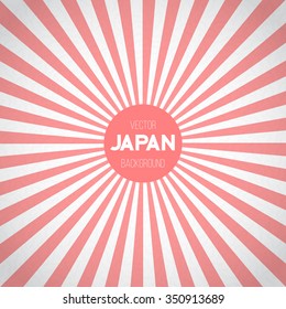 Illustration of Japan Flag Sunburst Vector Background. Asian Japanese Flag with Red Sun Stripes Vector Illustration