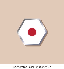 Illustration of Japan flag Template