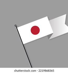 Illustration of Japan flag Template