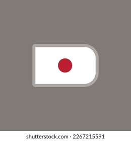 Illustration of Japan flag Template