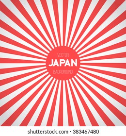 Illustration of Japan Flag Vector Background. Retro Style Japan Flag Sunburst Effect Vector Background