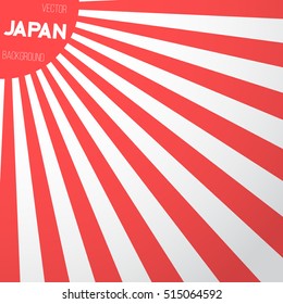 Illustration of Japan Flag Vector Background. Retro Style Japan Flag Sunburst Effect. Red and White Lines Template