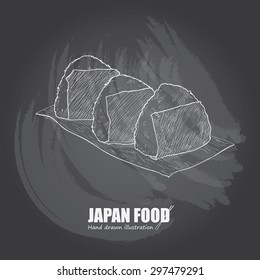 illustration of Japan food. Onigiri