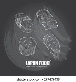illustration of Japan food. Sushi