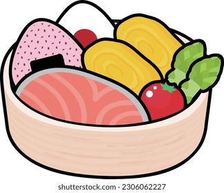 Illustration of a Japan lunch box