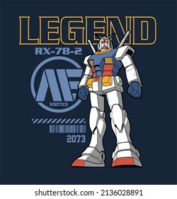 illustration japan robot vector for design t shirt