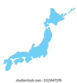 Illustration of the Japanese archipelago in vector format. Simple japanese shape