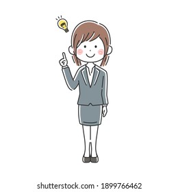 Illustration Japanese Business Woman Propose Stock Vector (Royalty Free ...