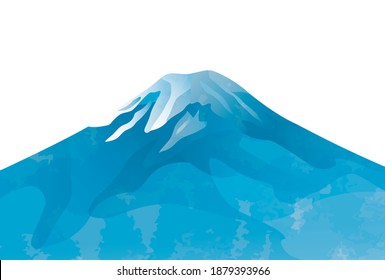 Illustration of Japanese cherry blossoms and Mt. Fuji