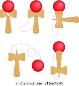 Ilustración del arte japonés kendama