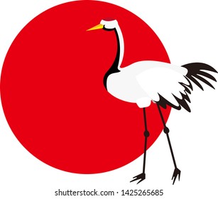 Illustration of the Japanese crane.vector illustration of cranes