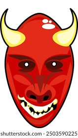 Illustration of a japanese demon mask