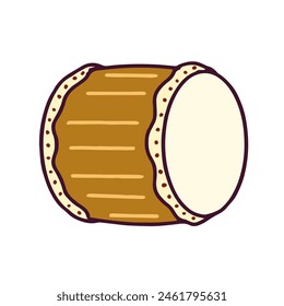 Illustration of Japanese drums flat vector isolated on white background