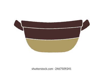 Ilustración de una olla de barro japonesa. Material de Vector plano aislado sobre fondo blanco.
