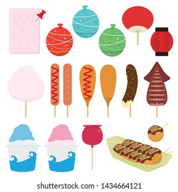 Illustration of Japanese food stall