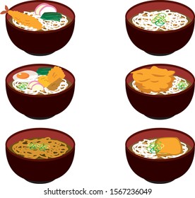 Illustration of Japanese food udon