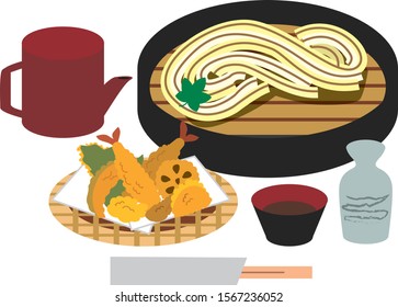 Illustration of Japanese food udon