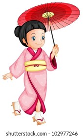 illustration of a japanese geisha