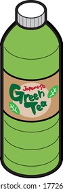 Illustration of Japanese green tea for plastic bottle beverage