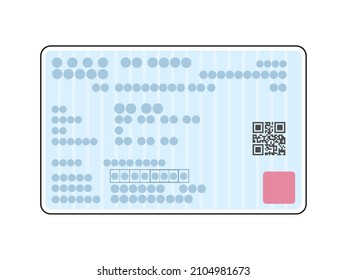 Illustration Of Japanese Health Insurance Card.