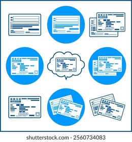 Illustration of Japanese Health Insurance Eligibility Verification Certificate(健康保険被資格確認書).
Front and back both sides.
The card is blue on a white background, all around it is transparent.