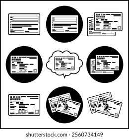 Illustration of Japanese Health Insurance Eligibility Verification Certificate(健康保険被資格確認書).
Front and back both sides.
All areas except black are transparent.