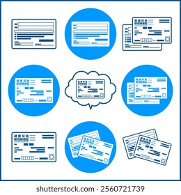 Illustration of Japanese Health Insurance Card（健康保険被保険者証）.
Front and back both sides.
The card is blue on a white background, all around it is transparent.