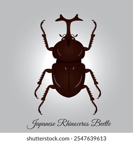 Illustration of Japanese horned beetle. Eps 10