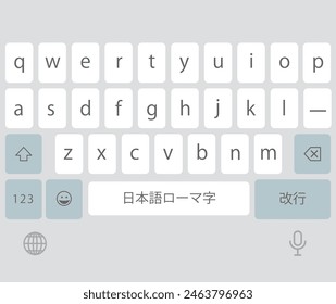 Illustration of a Japanese input keyboard on a smartphone (screen before the space bar is displayed)