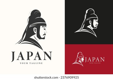 Illustration of a Japanese Knight Silhouette facing a Japanese Warrior Logo design