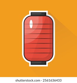 Illustration of Japanese Lantern in Flat Design