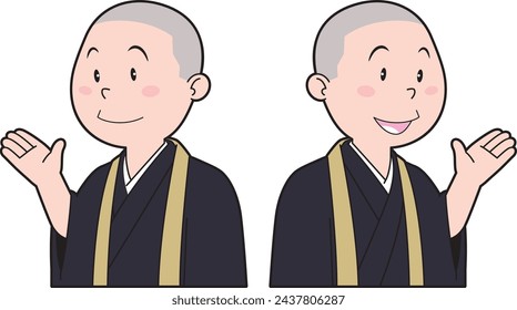 Illustration of a Japanese male monk