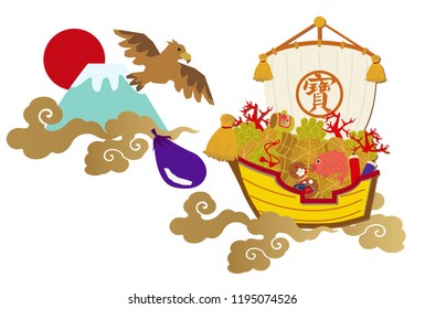 Illustration of Japanese New Year.
Calendar clip art.
Illustration material in February.
Japanese New Year lucky goods.