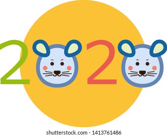 
Illustration for Japanese New Year Card.
Mouse year.
2020 logo mark