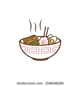 illustration of japanese noodle vector design