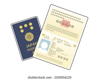 Illustration of a Japanese passport.