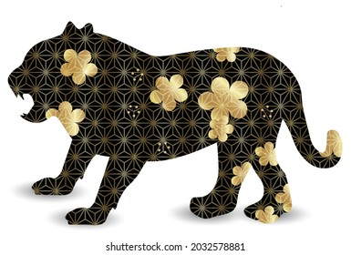 Illustration of a Japanese pattern tiger 